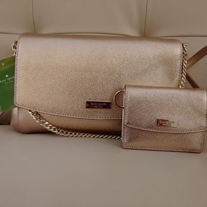 NWT Kate Spade Laurel Way Bag & Wallet. Rose Gold.